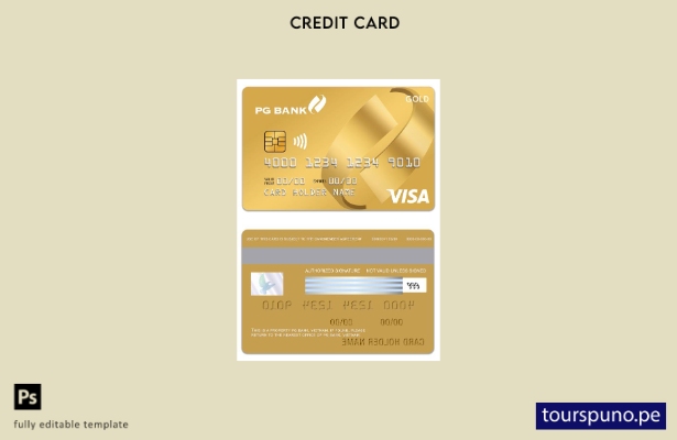 listo para imprimir plantilla de tarjeta de crédito visa dorada de Vietnam PG Ba